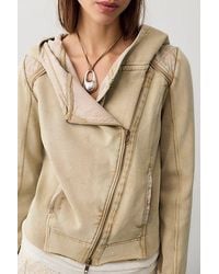 Free People - Throwback Asymmetric Zip-Up Hoodie - Lyst