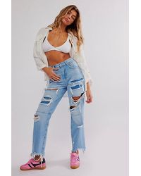 Free People - Crvy Lesson Learned Straight-leg Jeans - Lyst