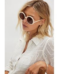 Free People - Wavy Baby Round Oversized Sunglasses - Lyst
