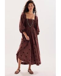 green emerald velvet dress Embroidered Flower Maxi Dress main image 1