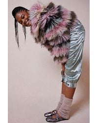 Free People - Gemini Ballet Flats At In Silver Distressed Suede, Size: Us 7 - Lyst