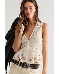 Free People - Ellis Embroidered Blouse - Lyst