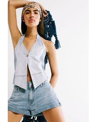 Free People - Lion Heart Denim Shorts At Free People In Iron Will, Size: 25 - Lyst