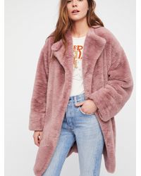 Free People Rita Fur Coat - Pink