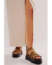 Dr. Martens - Blaire Flatform Sandals At Free People In Muted Olive, Size: Us 6 - Lyst