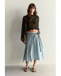 Free People - Skipper Pleated Chino Midi Skirt - Lyst
