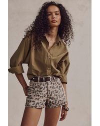 Free People - Now Or Never Printed Denim Shorts - Lyst