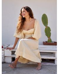 Free People Daniela Sweater Midi Dress in Natural - Lyst