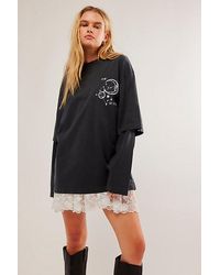 Free People - Celestial Twofer Tee At In Black, Size: Xs - Lyst