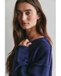 Free People - Ella Roll-Neck Cotton Knit Sweater - Lyst