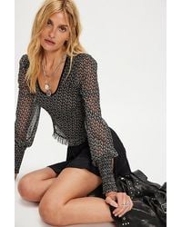 Free People - Dottie Printed Long Sleeve Knit Top - Lyst