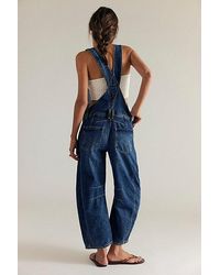 Free People Drifter Patched Overalls in Blue | Lyst