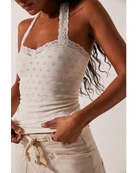 Intimately By Free People - Eyelet Seamless Halter Top - Lyst