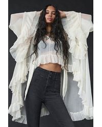 Free People - Full Sleeve Frill Top - Lyst