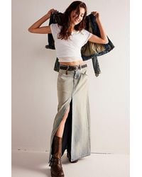 Free People - Come As You Are Denim Maxi Skirt At Free People In Neptune, Size: Us 0 - Lyst