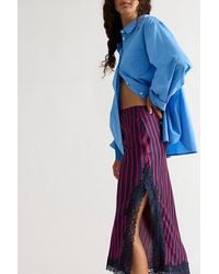 Free People - Bias Behavior Stripe Midi Skirt - Lyst
