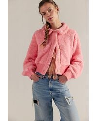Free People - Molly Faux Sherpa Cardi - Lyst