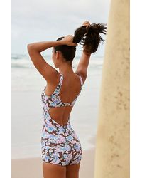 Rhythm - Tank Short One-piece Surf Suit At Free People In Chocolate, Size: Small - Lyst