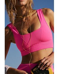 FP Movement Women's Square Neck Core Bra, Hot Pink, S at  Women's  Clothing store
