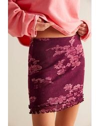 Free People - Poppy Mesh Mini Skirt At In Berry Combo, Size: Xs - Lyst