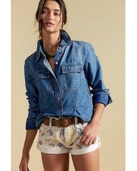 Free People - Cali Cuffed Printed Shorts - Lyst