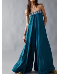 Free People Solid Serendipity Jumpsuit in Blue | Lyst
