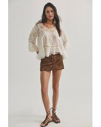 Free People - Mille-Fleurs Vegan Suede Micro Skirt - Lyst