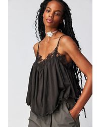 Free People - Kayla Tank Top At In Washed Black, Size: Large - Lyst