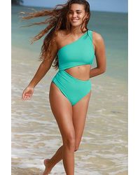 Beach Riot - Celine Ribbed One-piece At Free People In Malibu Blue, Size: Xs - Lyst