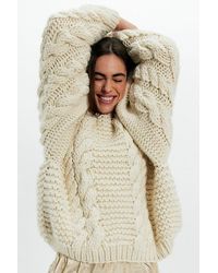 Mr. Mittens - T Sleeve Cable Knit Wool Sweater - Lyst