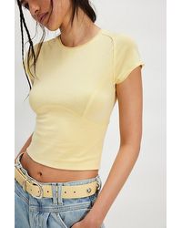 Free People - Protagonist Cropped Cap Sleeve Tee - Lyst