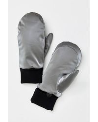 Rains - W2t3 Puffer Mittens At Free People In Metallic Grey, Size: Small - Lyst