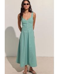 free-est - Holland Stretch Linen Midi Dress By - Lyst
