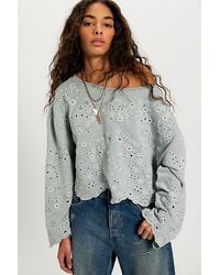 Free People - Iris Embroidered Sweatshirt - Lyst