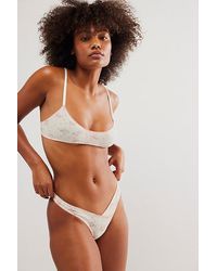 Free People - Printed Pointelle High Cut Thong - Lyst