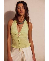 free-est - Khloe Smocked Halter Top By - Lyst