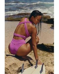 Rhythm - Wave Break Cross Back Surf Top - Lyst