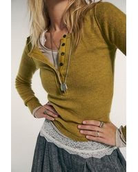 Free People - Hudson Solid Cashmere Henley - Lyst