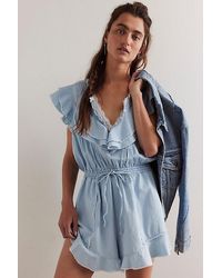 Free People - Fp One Naya Chambray Romper - Lyst
