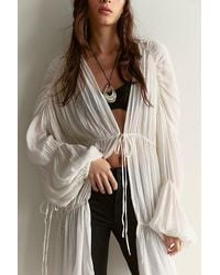 Free People - Juliet Sheer Tie-Front Duster Top - Lyst