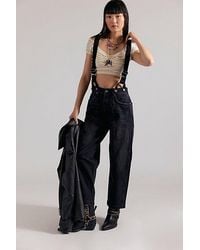 Free People - Berkley Suspender Jeans - Lyst