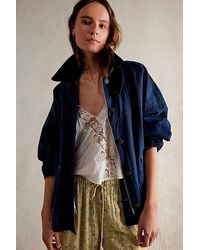 Free People - Cori Waxed Jacket At Free People In Darkest Sapphire, Size: Small - Lyst