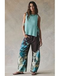 Free People - Good Luck Printed Barrel Jeans - Lyst