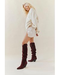 Free People - Triple Crown Over-The-Knee Suede Boots - Lyst