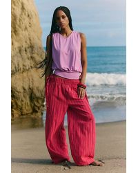 free-est - Sun Dazed Cotton-Linen Striped Pants By - Lyst