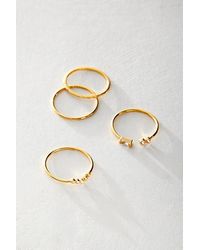 Free People - Jenae Gold Plated Ring Set - Lyst