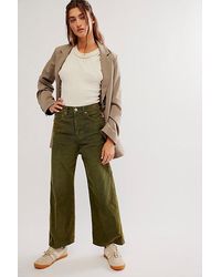 RE/DONE - High-Rise Wide-Leg Cropped Jeans - Lyst