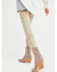 Free People The Kiss Printed Tights - Green