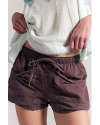 Free People - Good Fortune Solid Cotton-Linen Shorts - Lyst
