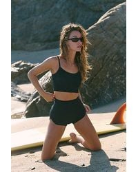 Salt Gypsy - Betty Surf Bottoms At Free People In Black Rib, Size: Small - Lyst